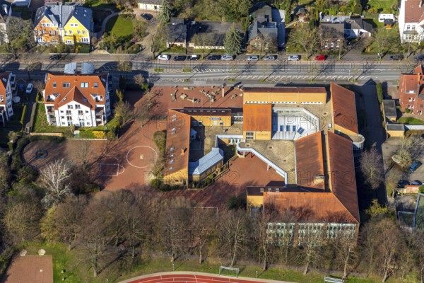 Aerial photo, Pestalozzi-Gymnasium Unna, Weiterbildungskolleg Unna, Unna, Ruhr area, North
