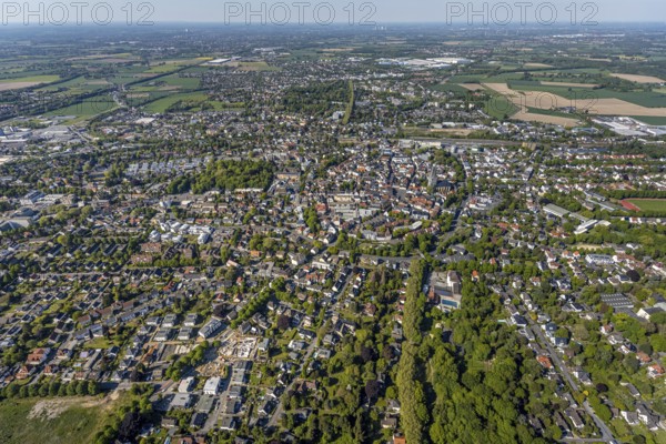 Aerial view, townscape, old town, protestant town church, Unna, Ruhr area, North Rhine-Westphalia,