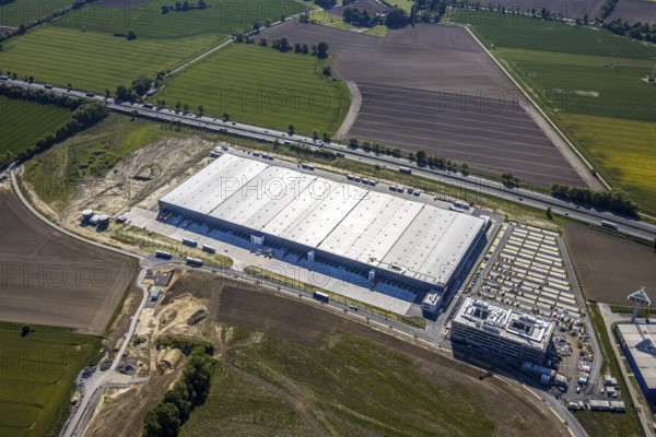 Aerial view, new Woolworth headquarters and logistics centre, Unna Kamen industrial estate, Unna,