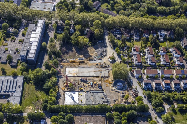Aerial view, construction area Berliner Allee residential development, school centre north, Unna,