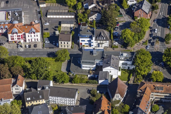 Aerial photo, Hellweger Anzeiger and Westfälische Rundschau, waterway, Unna, Ruhr area, North
