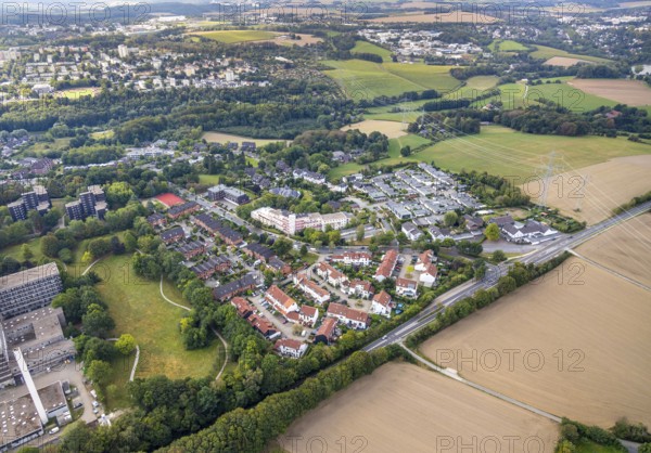 Aerial view, residential area Paracelsusstraße, Losenburg, Velbert, Ruhr area, North
