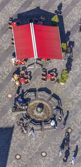 Aerial view, market place, Unna, Ruhr area, North Rhine-Westphalia, Germany, distance rule,