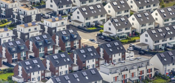 Aerial view, Winkelstraße housing estate, Oberstadt, Velbert, Ruhr area, North Rhine-Westphalia,