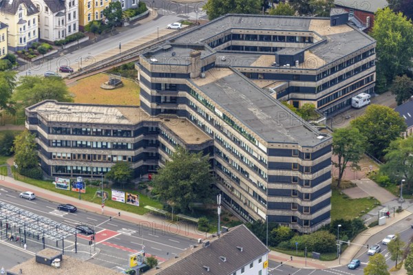Aerial view, district court, tax office, Velbert, Ruhr area, North Rhine-Westphalia, Germany,