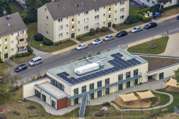 Aerial view, day nursery Kastanienallee, Velbert, Ruhr area, North Rhine-Westphalia, Germany, DE,