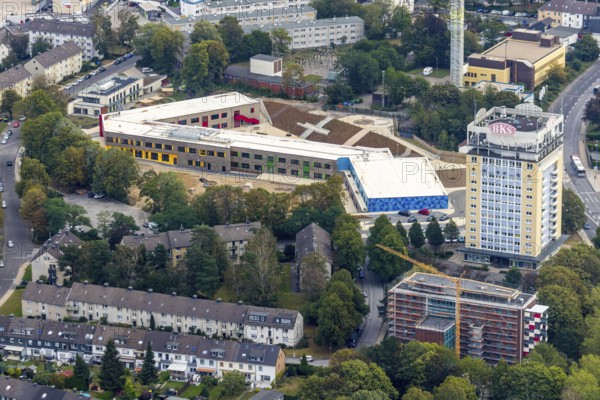 Aerial view, construction site, Kastanienallee development area, Kastanienallee primary school, BKS