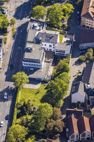 Aerial photo, Hellweger Anzeiger and Westfälische Rundschau, waterway, Unna, Ruhr area, North