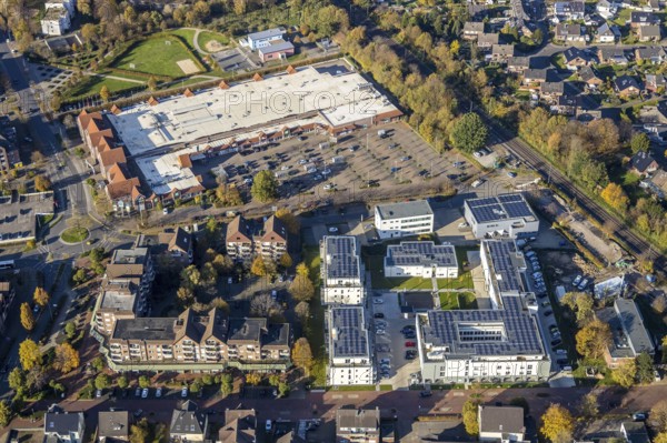Aerial view, Senioren-Park carpe diem Voerde, Voerde, Ruhr area, North Rhine-Westphalia, Germany,