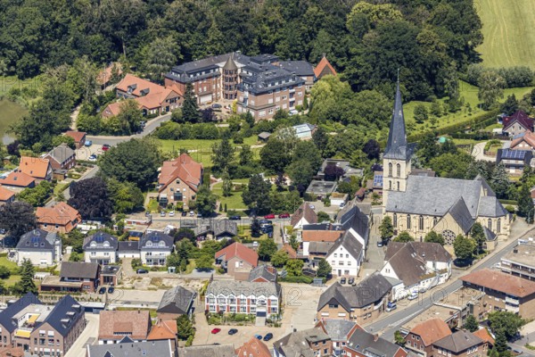 Aerial view, St. Dionysius Catholic Church, Kirchstraße, St. Franziskus-Haus, Pröbstingstraße,