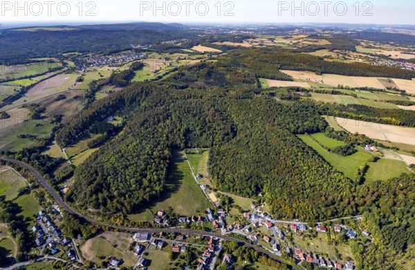 Aerial view, Hömerberg Forest, Himminghausen, Nieheim, East Westphalia-Lippe, OWL, North