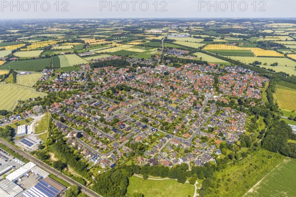 Aerial view, aerial view Appelhülsen, Nottuln, Münsterland, North Rhine-Westphalia, Germany, DE,