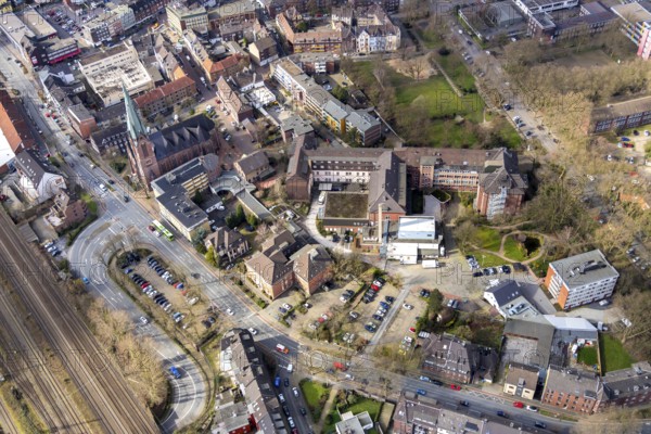Aerial view, Catholic Clinics Oberhausen, St. Marien-Hospital, Town Hall Osterfeld, Church St.