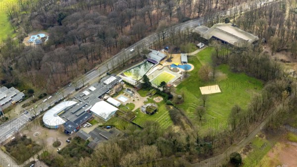 Aerial view, Solbad Vonderort, wellness centre, Osterfeld, Oberhausen, Ruhr area, North