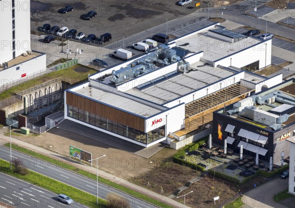 Aerial view, XIAO Restaurant, The ASH - Oberhausen, Oberhausen, Ruhr area, North Rhine-Westphalia,