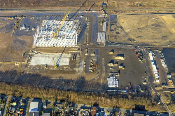 Aerial view, Logport V, Weierheide Waldteichstraße, retail chain Edeka Rhein-Ruhr, new central