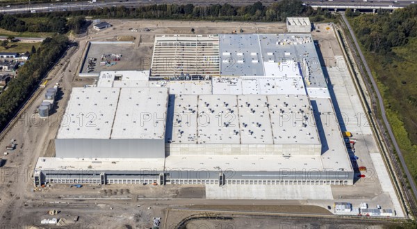 Aerial view, new access road, Oberhausen-Waldteich new EDEKA logistics centre for the Rhine-Ruhr