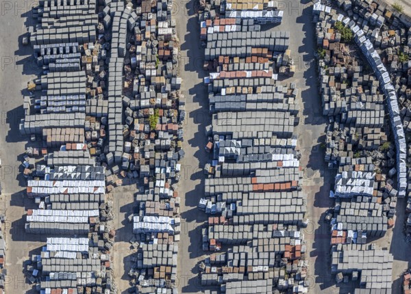 Aerial view, Basamentwerke Böcke GmbH, concrete plant, concrete blocks, concrete blocks, Sterkrade,