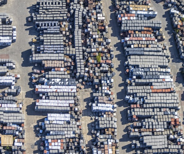 Aerial view, Basamentwerke Böcke GmbH, concrete plant, concrete blocks, concrete blocks, Sterkrade,