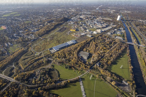 Aerial view, Neue Mitte, CentrO site, gasometer renovation measures, Poco Einrichtungsmarkt,