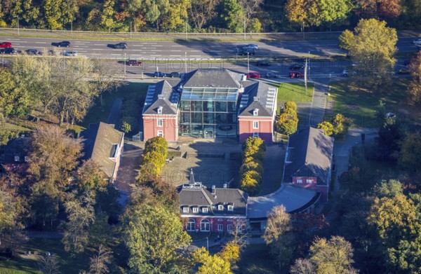 Aerial view, LUDWIGGALERIE Schloss Oberhausen, art museum, Marienviertel, Oberhausen, Ruhr area,