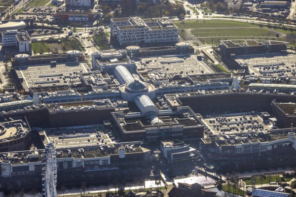 Aerial view, CentrO shopping centre, Borbeck, Oberhausen, Ruhr area, North Rhine-Westphalia,