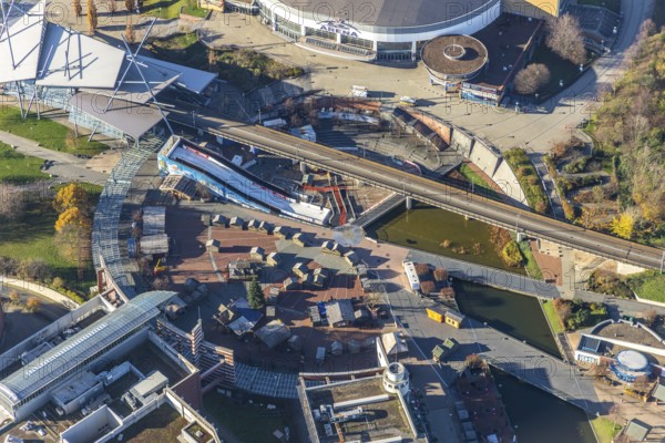Aerial view, Platz der Guten Hoffnung, CentrO area, Borbeck, Oberhausen, Ruhr area, North