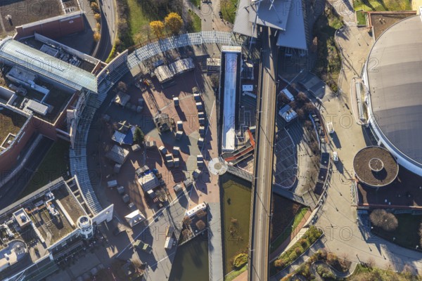 Aerial view, Platz der Guten Hoffnung, CentrO area, Borbeck, Oberhausen, Ruhr area, North