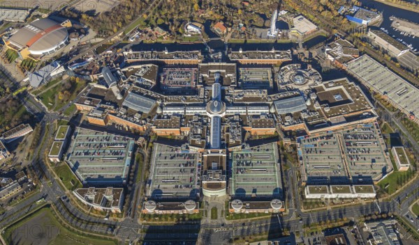 Aerial view, CentrO shopping centre, Borbeck, Oberhausen, Ruhr area, North Rhine-Westphalia,