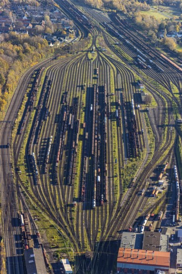 Aerial view, freight station Oberhausen-West, Vondern, Oberhausen, Ruhr area, North