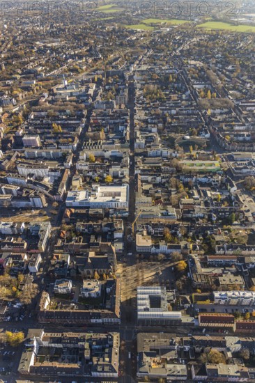 Aerial view, Catholic Church at Altmarkt, Altmarkt, city centre, Oberhausen, Ruhr area, North