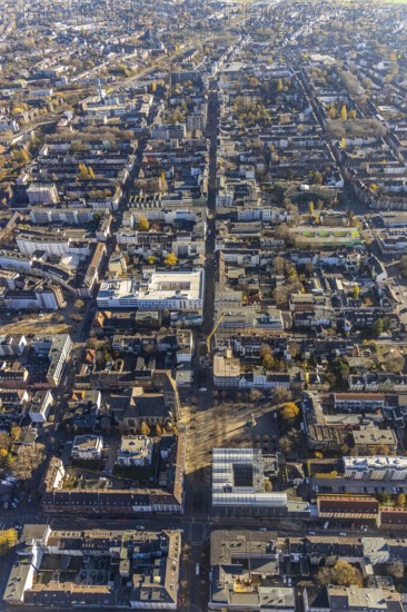 Aerial view, Catholic Church at Altmarkt, Altmarkt, city centre, Oberhausen, Ruhr area, North