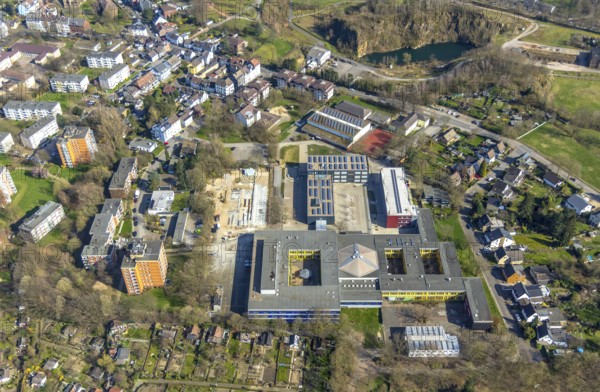 Aerial view, Broich school centre, Broich grammar school, Broich municipal secondary school,