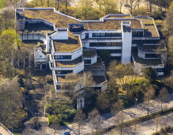 Aerial photography, Heinrich-Thöne-Volkshochschule an der bergstraße, Linksruhr, Mülheim an der