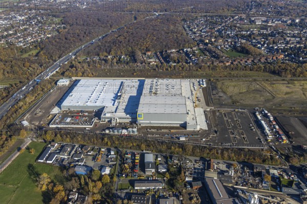 Aerial view, Edeka central warehouse logistics centre, Waldteich, Schwarrze Heide, Oberhausen, Ruhr