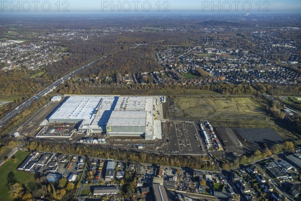 Aerial view, Edeka central warehouse logistics centre, Waldteich, Schwarrze Heide, Oberhausen, Ruhr