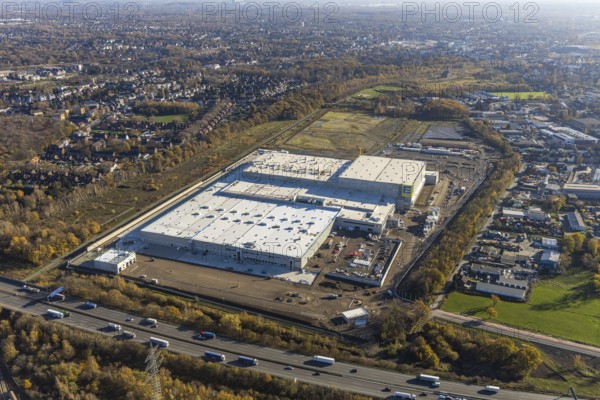 Aerial view, Edeka central warehouse logistics centre, Waldteich, Schwarrze Heide, Oberhausen, Ruhr