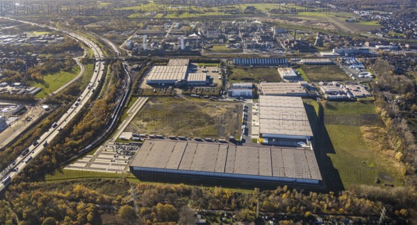 Aerial view, commercial area Im Lekkerland, Lekkerland, Holten, Oberhausen, Ruhr area, North