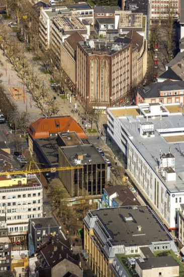 Aerial view, Zaporozhye Square, Oberhausen City Library, Oberhausen, Ruhr area, North