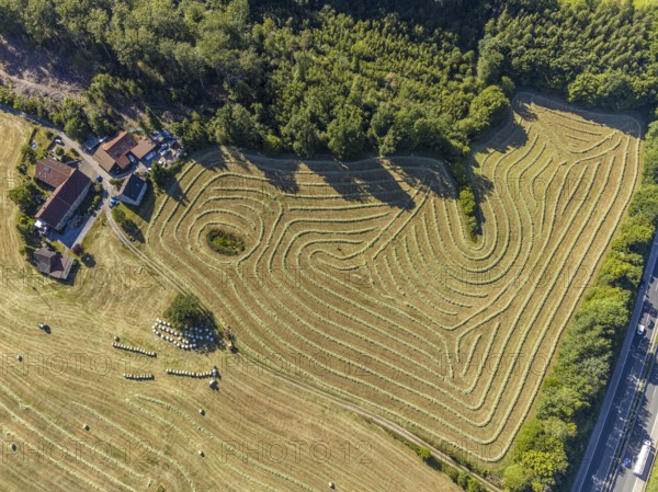Aerial view, Agricultural area, Farm Auf der Niedergethe, Hiddinghauser Straße, Niedersprockhövel,