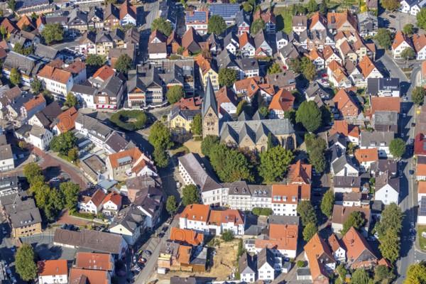 Aerial view, local view, parish church St. Marien, Steinheim, OWL, Ostwestfalen-Lippe, East