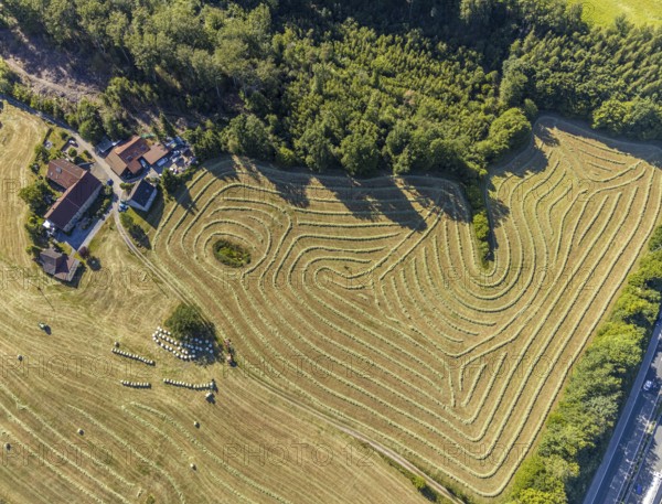 Aerial view, Agricultural area, Farm Auf der Niedergethe, Hiddinghauser Straße, Niedersprockhövel,