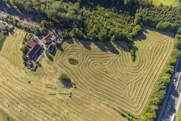 Aerial view, Agricultural area, Farm Auf der Niedergethe, Hiddinghauser Straße, Niedersprockhövel,