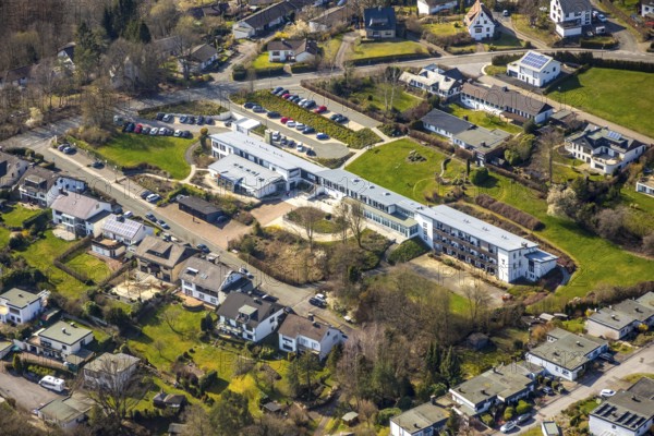 Aerial photo, Neurological Clinic Sorpesee, Langscheid, Sundern, Sauerland, North Rhine-Westphalia,