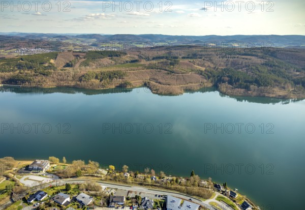 Aerial photo, DJH Youth Hostel Sorpesee, Langscheid, Sundern, Sauerland, North Rhine-Westphalia,