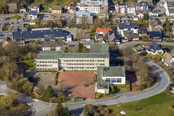Aerial photo, Realschule Sundern, Sundern, Sauerland, North Rhine-Westphalia, Germany, DE, Europe,