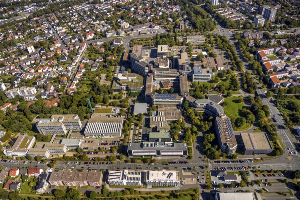 Aerial photograph, university, Paderborn, Ostwestfalen-Lippe, OWL, North Rhine-Westphalia, Germany,