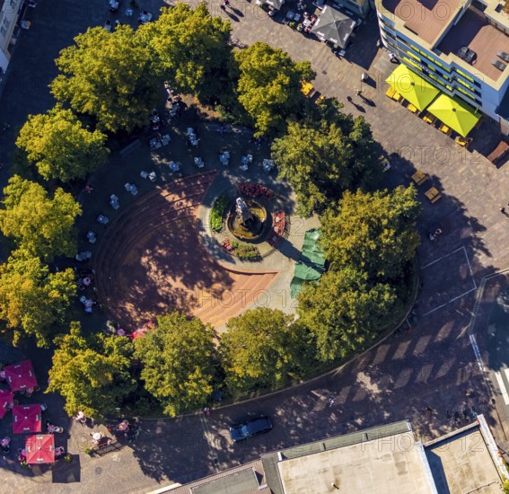 Aerial view, Mariensäule, Marienplatz, Paderborn, Ostwestfalen-Lippe, OWL, North Rhine-Westphalia,