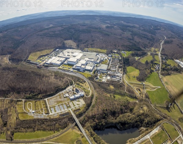 Aerial view, Warsteiner Brewery, Warsteiner Welt guest house, Warsteiner Welt visitor centre,