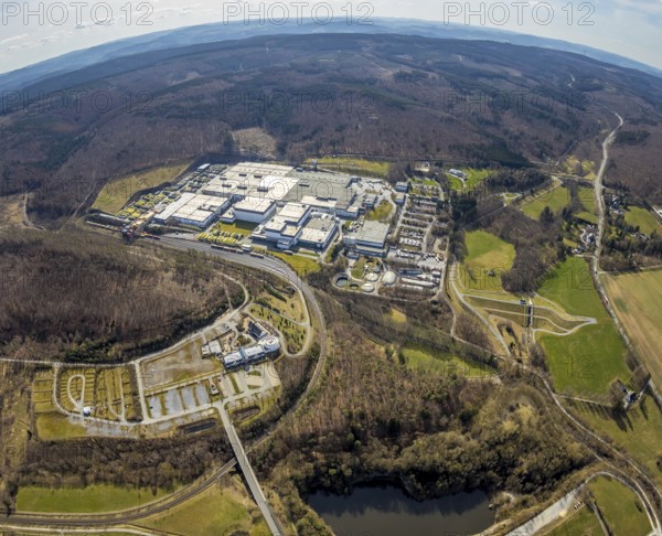 Aerial view, Warsteiner Brewery, Warsteiner Welt guest house, Warsteiner Welt visitor centre,